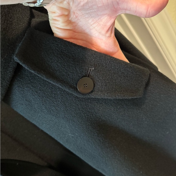 NWT Theory wool/cashmere belted coat with vegan leather collar - Picture 7 of 7